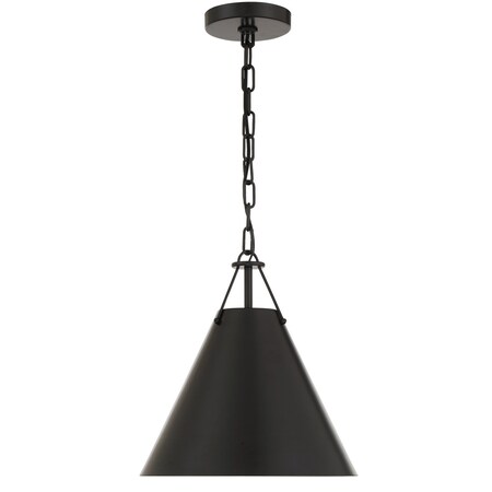 Crystorama Xavier 1 Light Matte Black Pendant XAV-B8301-MK